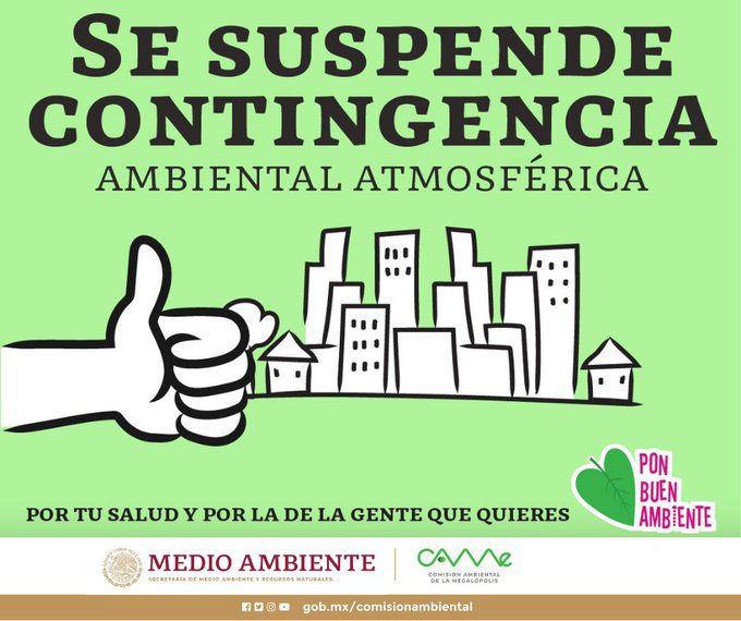 Suspenden contingencia ambiental
