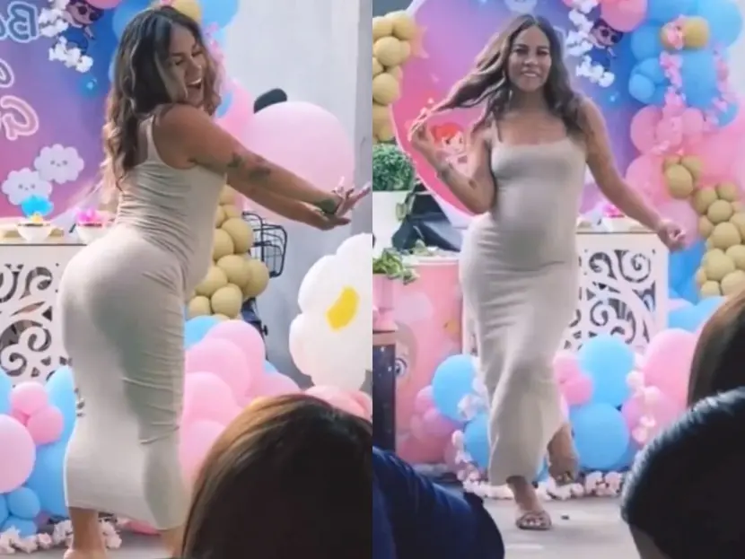 Embarazada perrea en revelación de género