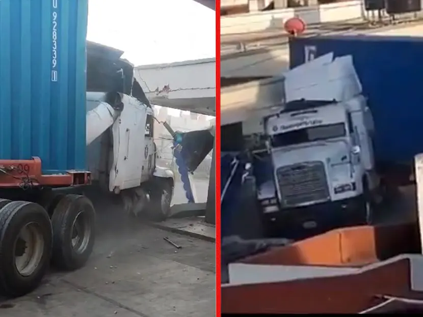 En Uruapan, trailero entra a fraccionamiento; destruye negocio y casa