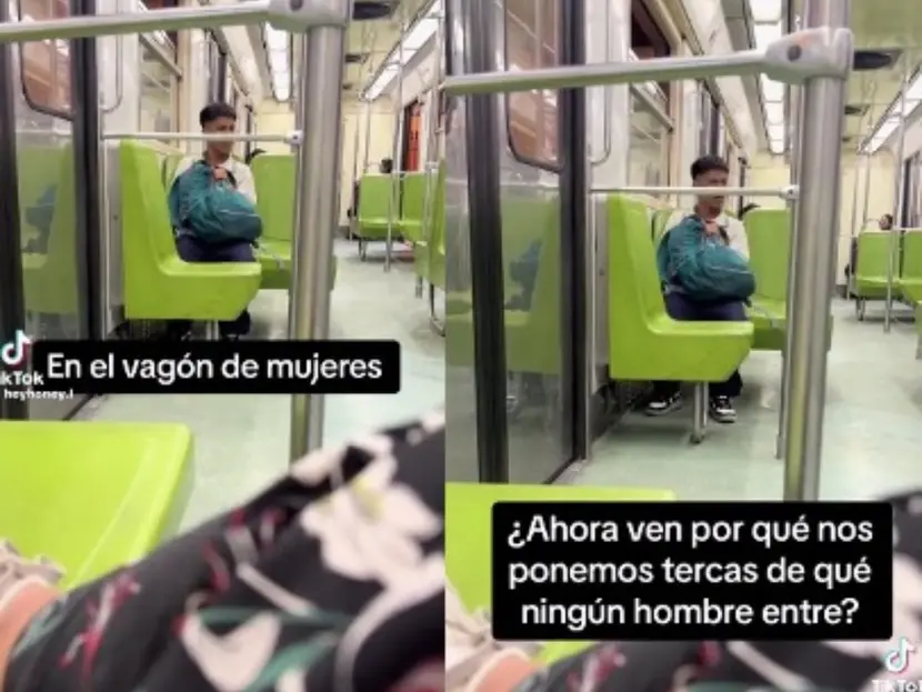 Exponen acto inapropiado de joven en vagón exclusivo para mujeres del Metro