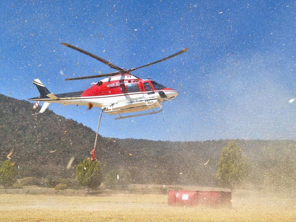 Apoya Grupo de Rescate Aéreo “Relámpagos” a Probosque en combate a incendio