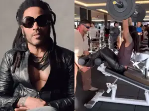 Lenny Kravitz hace ejercicio con pantalón de cuero y enciende las redes