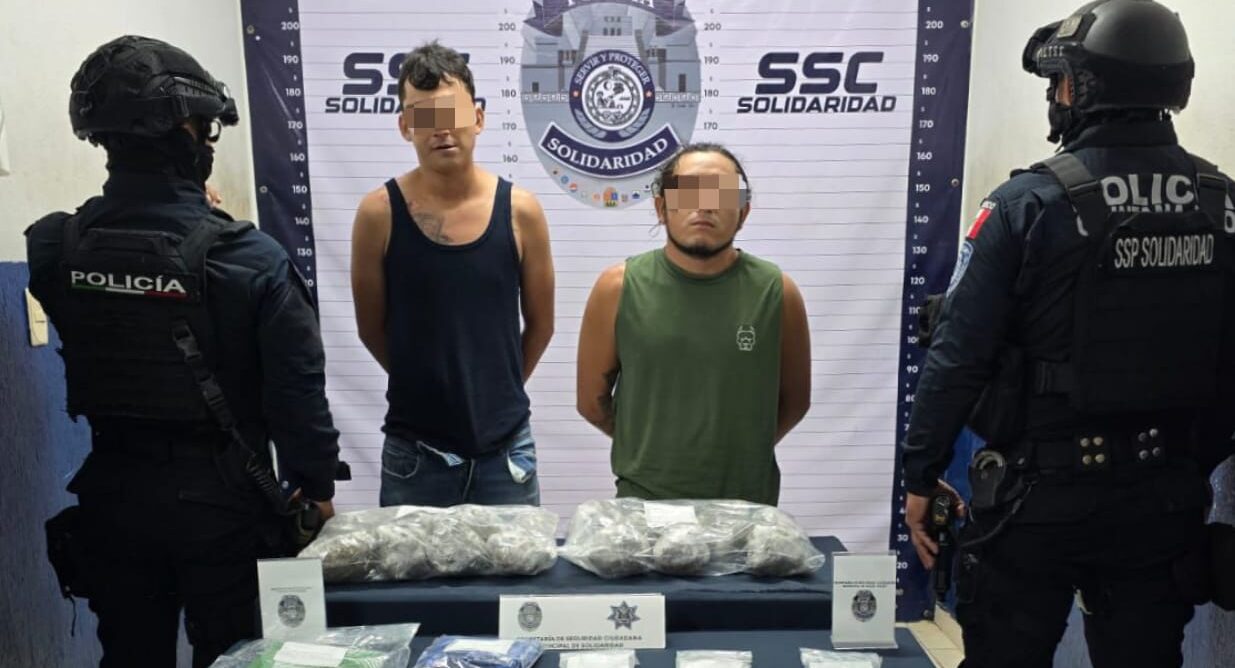 Policías de Solidaridad detienen a 2 sujetos por distribuir de drogas