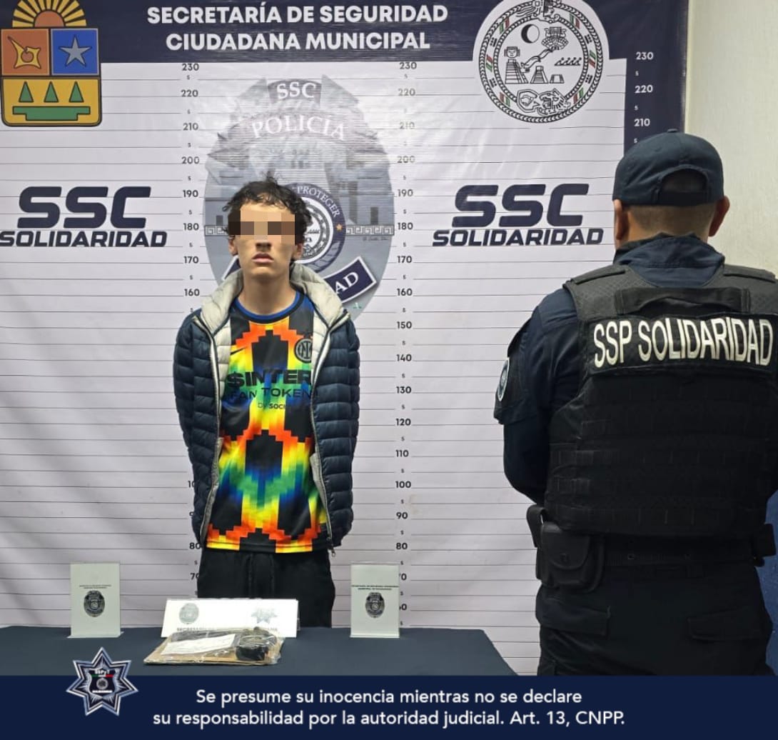 Cae sujeto con arma de fuego en Solidaridad