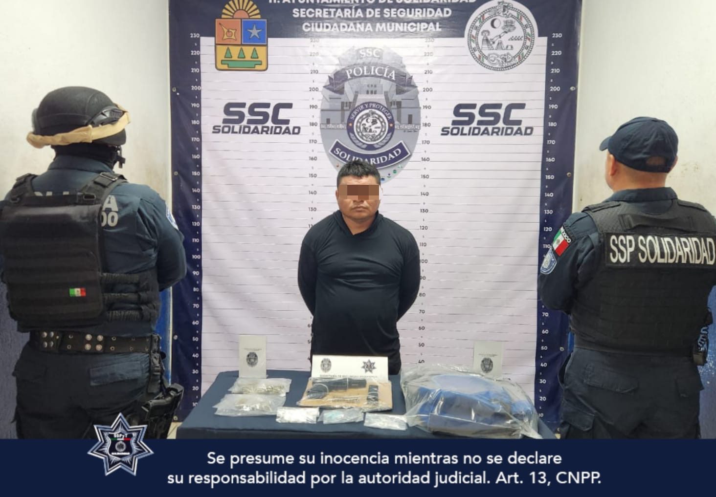 Cae sujeto con arma de fuego en Solidaridad  