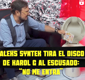 Aleks Syntek tira a la taza del baño disco de Karol G