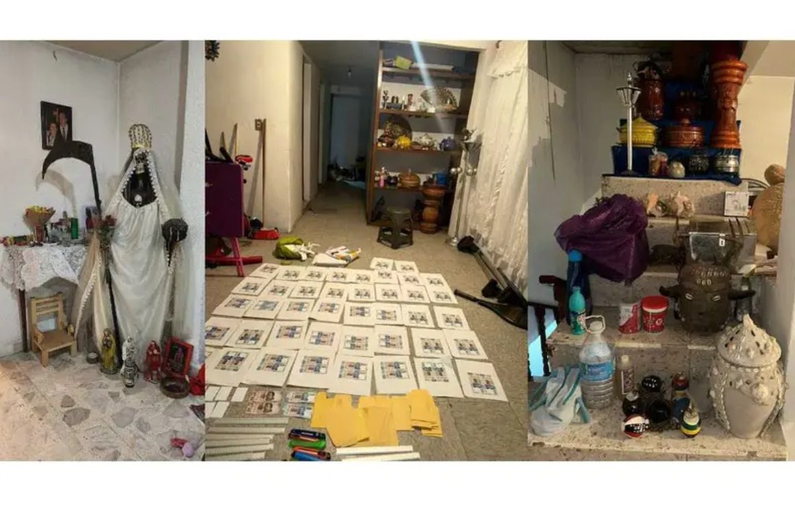 La policía desmanteló un altar de santería y rescató a un mono araña