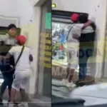 ¡Amigo date cuenta! Mujer golpea a hombre y terminan en abrazos