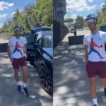 Con un casco, Djokovic aparece tras recibir botellazo accidental