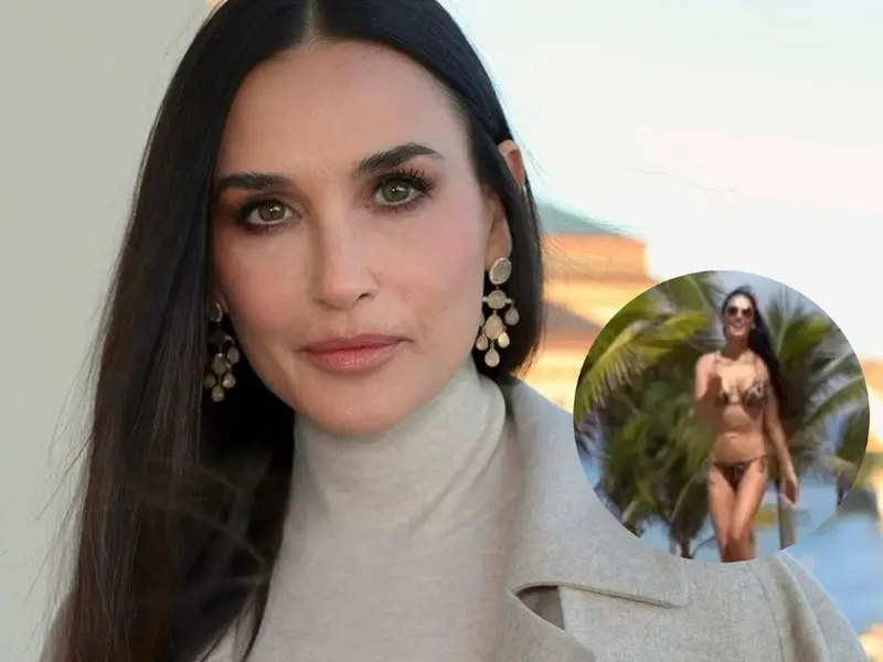 Demi Moore vacaciona con sus hijas en una playa mexicana