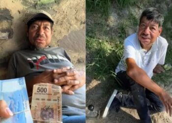 Influencer dona 100 mil pesos a indigente; se los gasta en alcohol