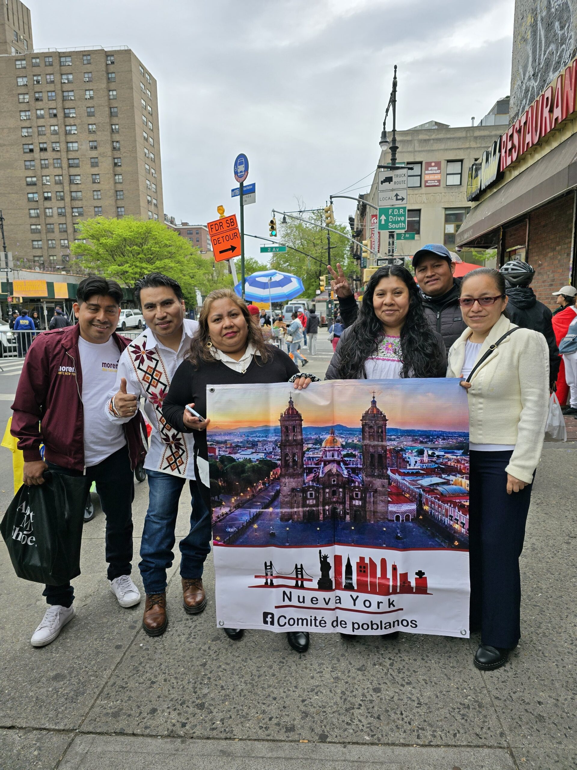 Comunidad migrante de Puebla en Nueva York expresa su apoyo a Armenta, en el marco del 5 de Mayo