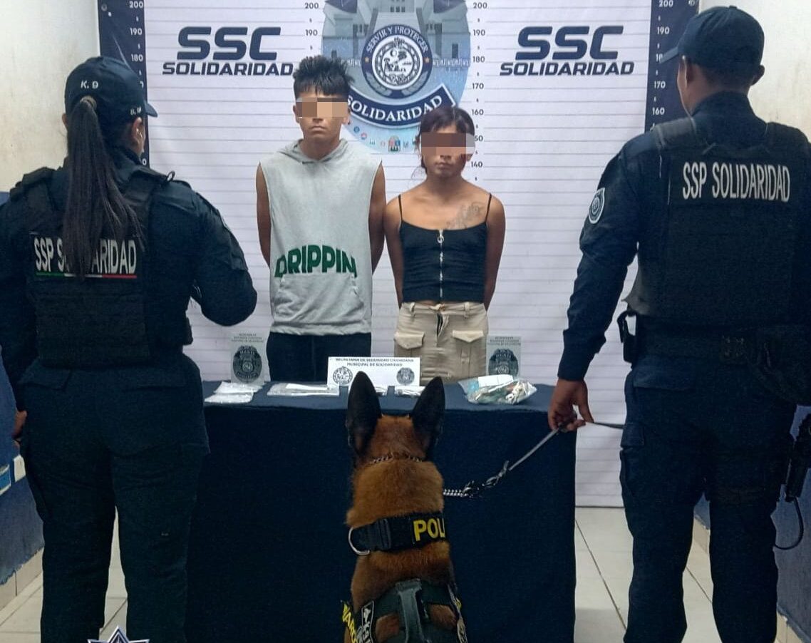 Detienen a dos personas con narcóticos en Solidaridad