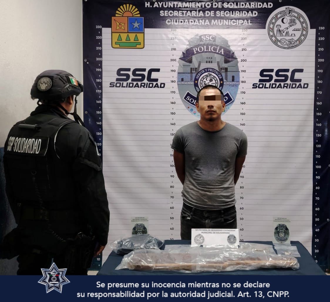 Detienen a persona en posesión de narcóticos en Solidaridad