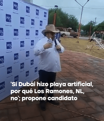Candidato en Monterrey, promete playa artificial como en Dubai