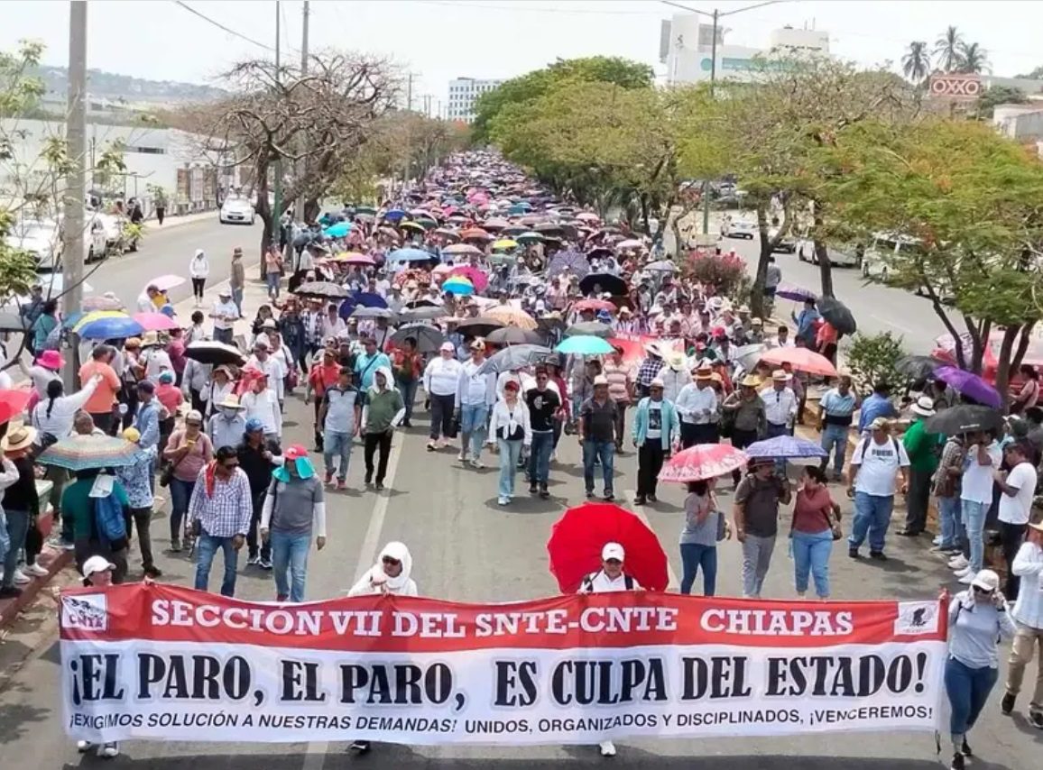 Maestros de la CNTE en Chiapas inician paro indefinido