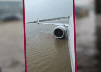 Intensa tormenta inunda aeropuerto de Palma de Mallorca