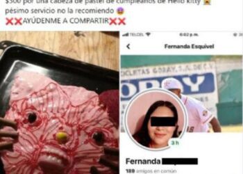 Clienta exhibe a repostera por aterrador pastel