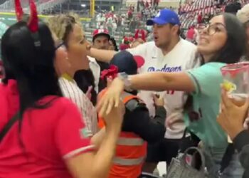 Mujeres se pelean en pleno juego de beisbol