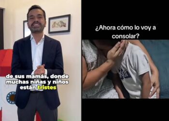 Máynez consuela a niños tras su derrota en las elecciones