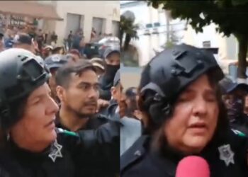 Alcaldesa se disfraza de policía para no ser linchada