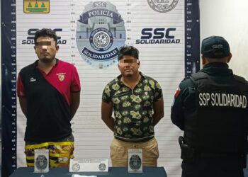 Policía de Solidaridad evita robo en comercio y detiene a dos sospechosos