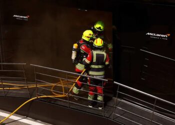 El área de hospitalidad de McLaren en el GP de España se incendió