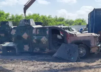 La FGR destruye vehículos blindados del crimen organizado en Tamaulipas