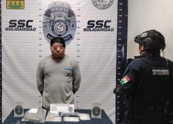 Detienen en Solidaridad a sujeto con 50 dosis de droga