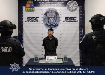 Detienen en Solidaridad a un hombre con marihuana