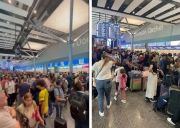 ‘A la antigua’: Aeropuerto en NL realiza el check-in manualmente debido a una falla informática