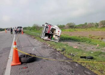 Accidente con ambulancia en Tamaulipas deja un muerto y dos heridos