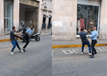 Sujetos protagonizan pelea callejera en Morelia