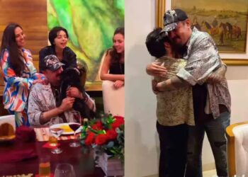 Pepe Aguilar festejó su cumpleaños con Ángela y Nodal, y se abrazó con su yerno