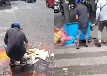 Funcionario público tira mercancía de joven en Tehuacán