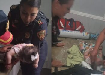 Mujer policía rescata a un bebé de una muerte por asfixia