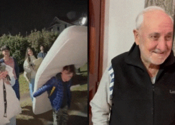 22 nietos hacen pijamada para festejar a su abuelo