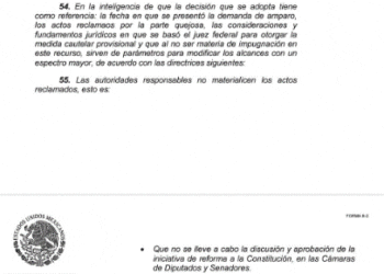 Juez suspende publicación de reforma judicial en el DOF