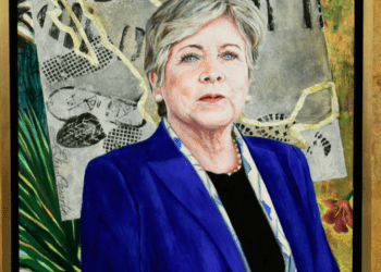 Alicia Bárcena devela su cuadro en la SRE y se despide de diplomáticos