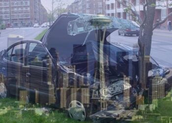 Niño pide ayuda tras accidente automovilístico