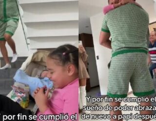 Papá sorprende a su hija después de 6 años
