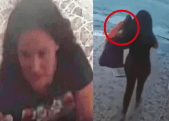 Graban a mujer robando adorno de Halloween en NL