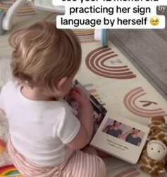 Bebé sorprende al intentar aprender lengua de señas