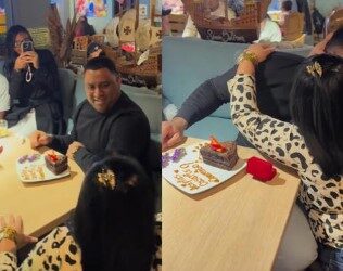 Mujer le propone matrimonio a su novio en  restaurante