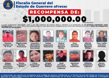 Fiscalía de Guerrero ofrece un millón de pesos para localizar a 16 desaparecidos