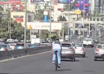 Ciclista sorprende en Periférico Norte