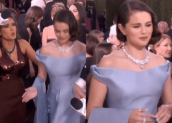 Selena Gomez  y Salma Hayek protagonizan emotivo momento en los Globos de Oro