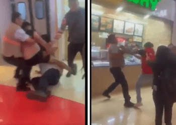 Graban pelea campal en área de fast food en Perisur