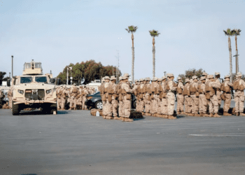 Marines se instalan en la frontera entre  Estados Unidos y México