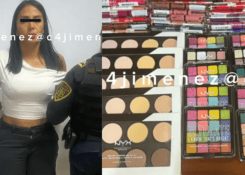 Detienen a mujer por presunto robo de 23 mil pesos en maquillaje